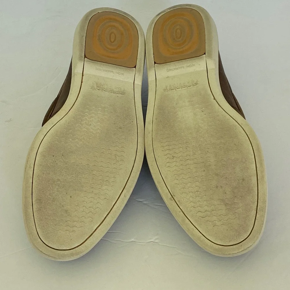 Sperry Gold Cup Plushwave Mens Brown Leather Boat Shoes STS24502 Size 10.5